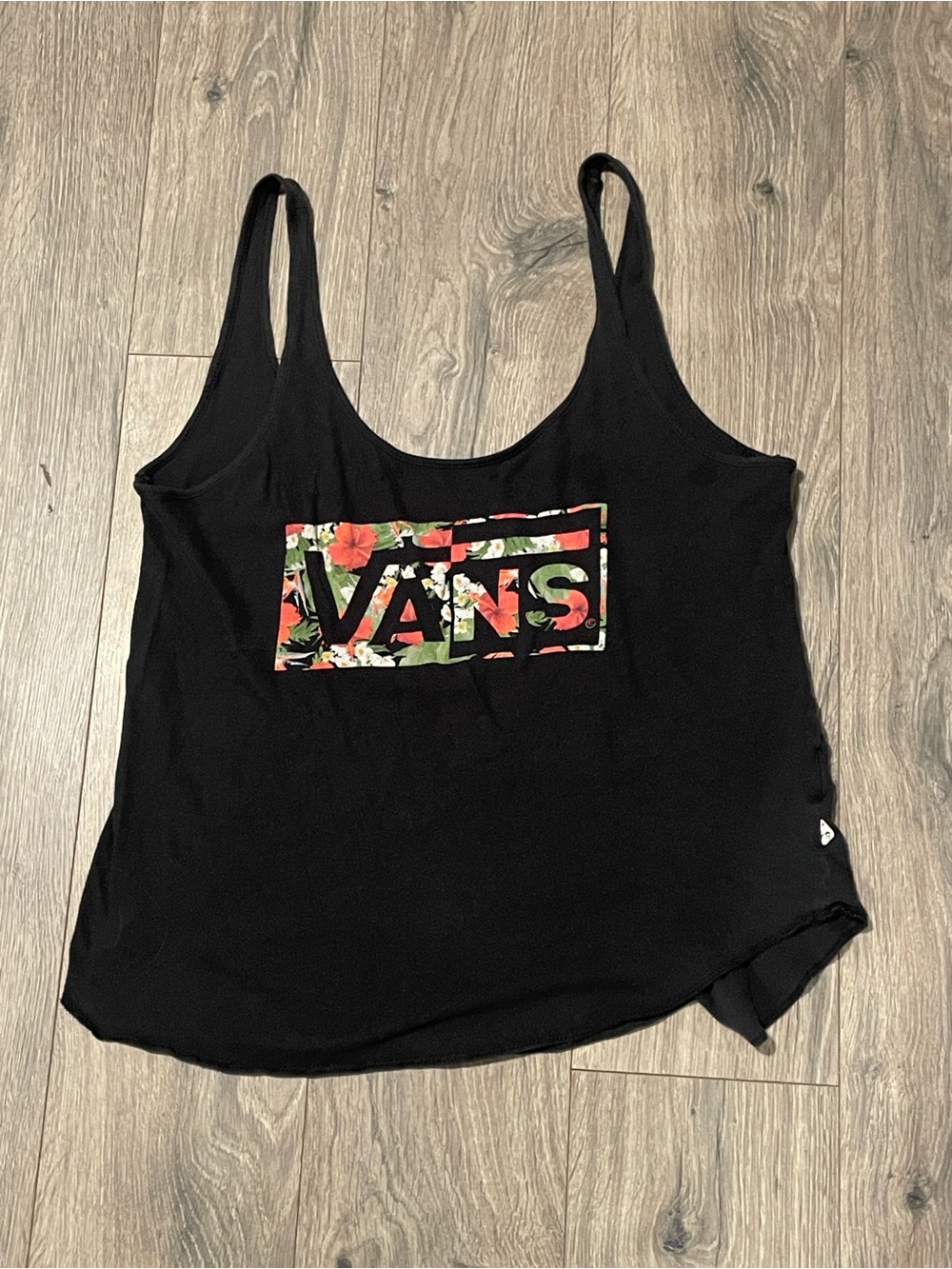 Vans Women's size small Black Floral Logo Tank Top